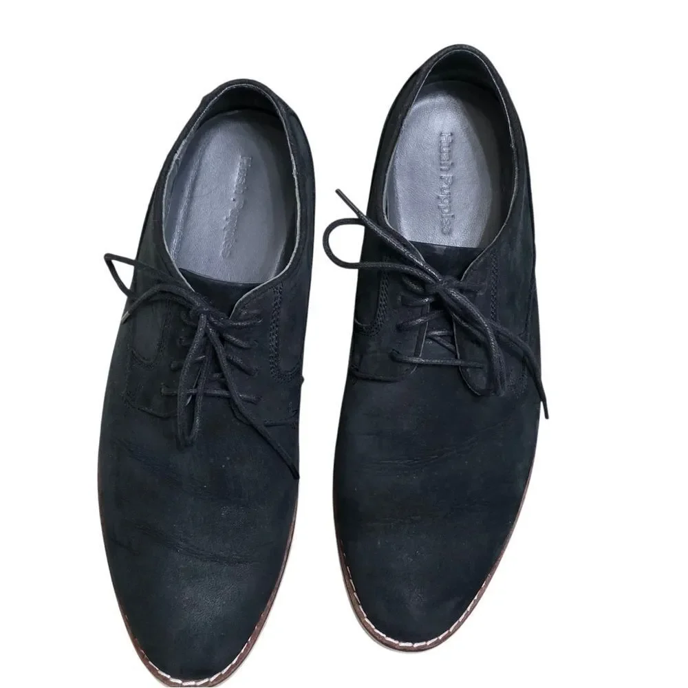 Hush Puppies Mens Black Lace-Up Dress Shoes